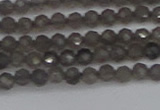 CTG640 15.5 inches 3mm faceted round smoky black obsidian beads