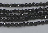 CTG641 15.5 inches 2mm faceted round golden black obsidian beads