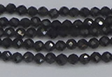 CTG642 15.5 inches 3mm faceted round golden black obsidian beads