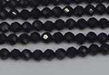 CTG644 15.5 inches 3mm faceted round black tourmaline beads