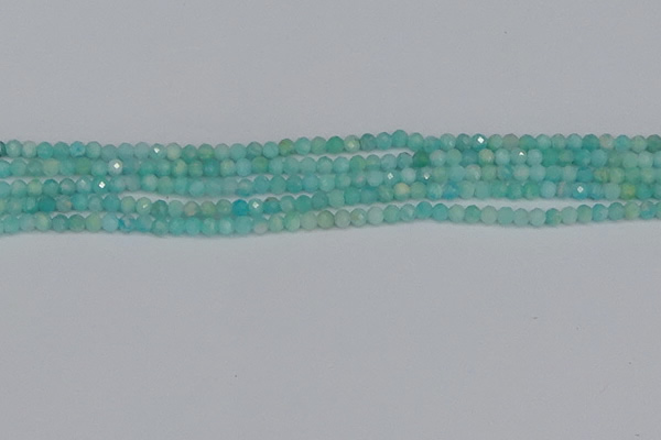 CTG648 15.5 inches 3mm faceted round Peru amazonite beads