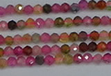 CTG652 15.5 inches 3mm faceted round tourmaline gemstone beads