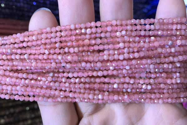 CTG715 15.5 inches 2mm faceted round tiny rhodochrosite beads