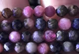 CTG726 15.5 inches 4mm faceted round tiny tourmaline beads