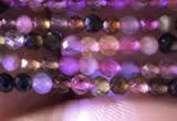 CTG730 15.5 inches 3mm faceted round tiny tourmaline beads