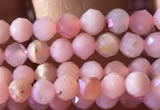 CTG734 15.5 inches 4mm faceted round tiny pink opal beads