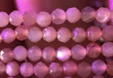 CTG738 15.5 inches 4mm faceted round tiny sunstone beads