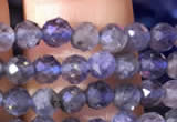 CTG755 15.5 inches 4mm faceted round tiny iolite gemstone beads