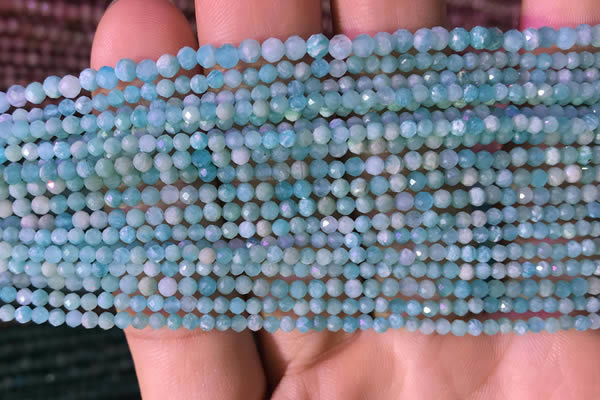 CTG764 15.5 inches 2mm faceted round tiny amazonite gemstone beads