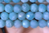 CTG767 15.5 inches 5mm faceted round tiny amazonite gemstone beads