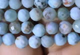 CTG771 15.5 inches 5mm faceted round tiny larimar gemstone beads