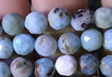 CTG772 15.5 inches 6mm faceted round tiny larimar gemstone beads