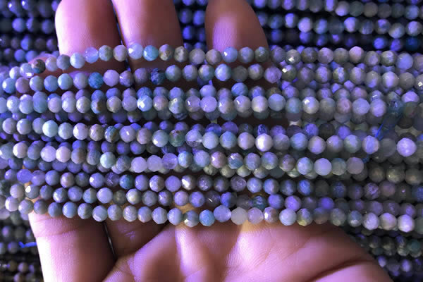 CTG776 15.5 inches 4mm faceted round tiny amazonite beads wholesale