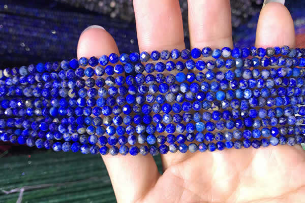 CTG782 15.5 inches 3mm faceted round tiny lapis lazuli beads wholesale