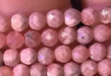 CTG800 15.5 inches 3mm faceted round tiny rhodochrosite beads