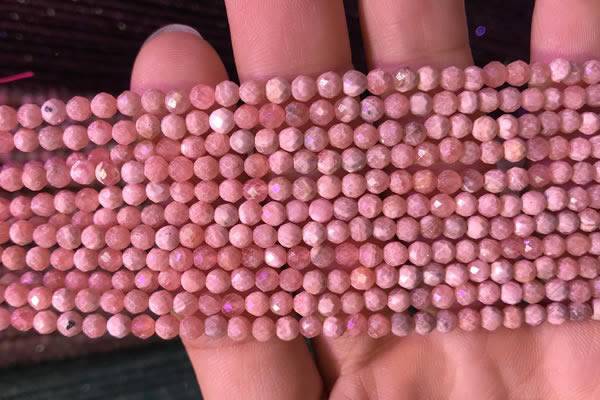 CTG800 15.5 inches 3mm faceted round tiny rhodochrosite beads