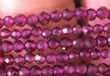 CTG802 15.5 inches 2mm faceted round tiny red garnet beads