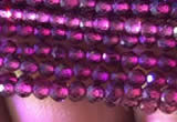 CTG804 15.5 inches 2mm faceted round tiny purple garnet beads