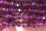 CTG805 15.5 inches 3mm faceted round tiny purple garnet beads