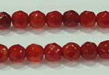 CTG82 15.5 inches 3mm faceted round tiny red agate beads wholesale