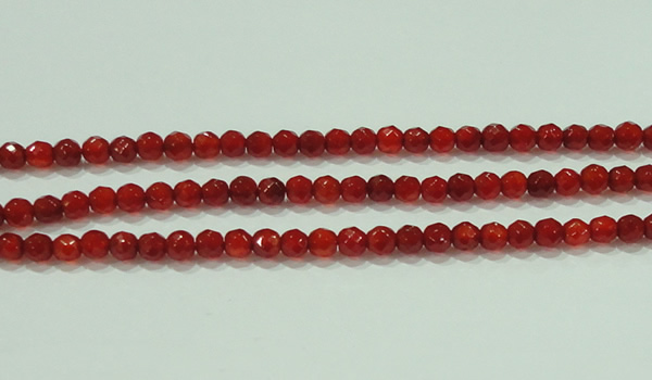 CTG82 15.5 inches 3mm faceted round tiny red agate beads wholesale