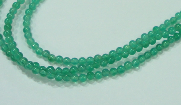 CTG83 15.5 inches 3mm round grade AA tiny green agate beads wholesale