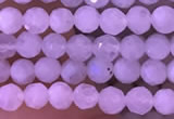 CTG832 15.5 inches 4mm faceted round tiny white moonstone beads