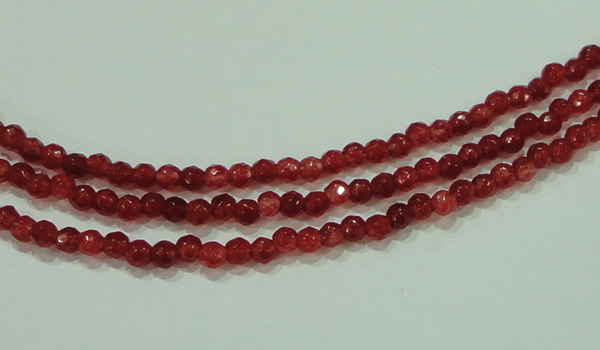 CTG85 15.5 inches 3mm faceted round tiny dyed white jade beads wholesale