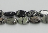 CTJ10 16 inches 8*12mm oval black water jasper beads wholesale