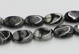 CTJ11 16 inches 10*14mm oval black water jasper beads wholesale