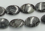 CTJ12 16 inches 13*18mm oval black water jasper beads wholesale