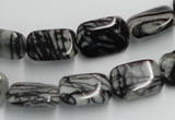 CTJ17 16 inches 12*16mm rectangle black water jasper beads wholesale