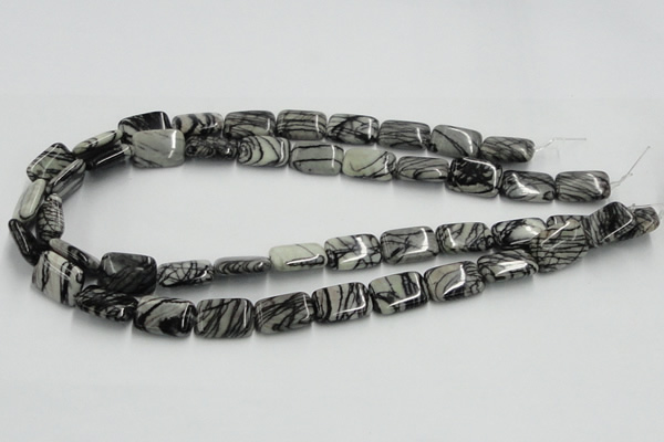 CTJ18 16 inches 13*18mm rectangle black water jasper beads wholesale