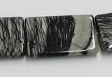 CTJ19 16 inches 25*35mm rectangle black water jasper beads wholesale