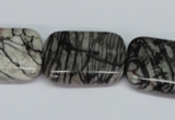 CTJ20 16 inches 20*30mm rectangle black water jasper beads wholesale