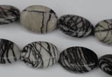 CTJ220 15.5 inches 15*20mm oval black water jasper beads wholesale