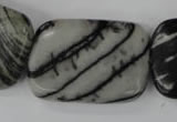 CTJ256 15.5 inches 25*35mm rectangle black water jasper beads