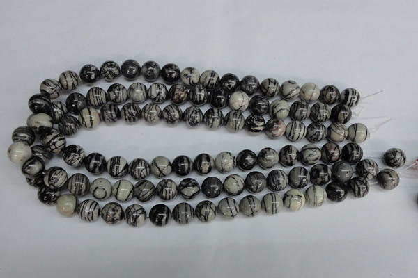 CTJ29 15.5 inches 16mm round black water jasper beads wholesale