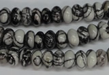 CTJ31 15.5 inches 5*10mm rondelle black water jasper beads wholesale