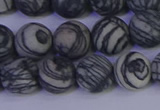 CTJ403 15.5 inches 10mm round matte black water jasper beads