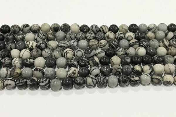 CTJ411 15.5 inches 6mm round black water jasper gemstone beads wholesale