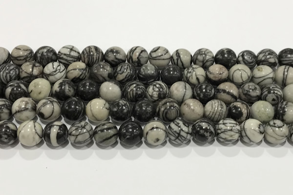 CTJ413 15.5 inches 10mm round black water jasper gemstone beads wholesale