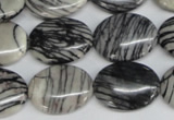 CTJ43 15.5 inches 15*20mm oval black water jasper beads wholesale