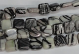 CTJ50 15.5 inches 8*8mm square black water jasper beads wholesale