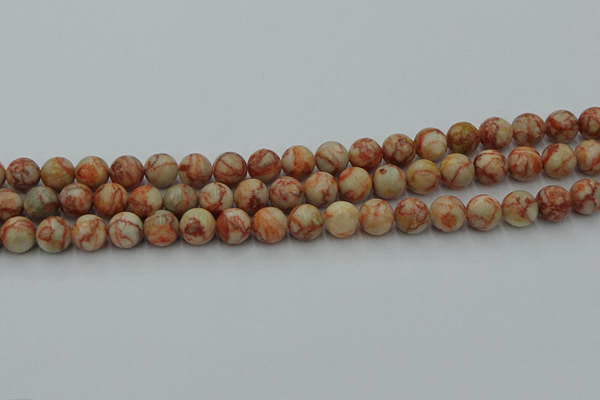 CTJ702 15.5 inches 8mm round red net jasper beads wholesale