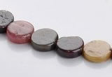 CTO01 9mm multicolored coin natural tourmaline beads Wholesale