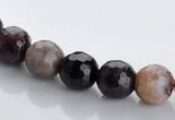 CTO02 multicolored 8mm  faceted round natural tourmaline beads