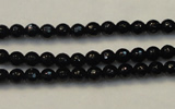 CTO106 15.5 inches 5mm faceted round natural black tourmaline beads