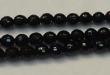 CTO108 15.5 inches 8mm faceted round natural black tourmaline beads