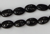 CTO123 15.5 inches 8*12mm oval black tourmaline beads